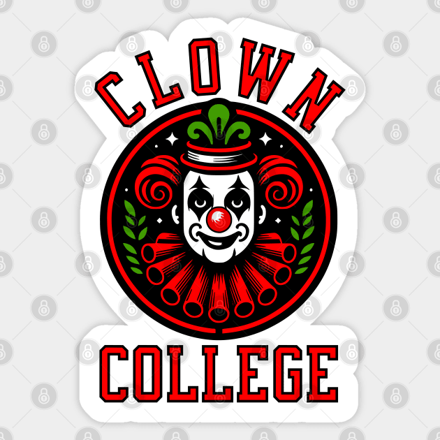 Vintage Clown College Sticker by HolidayBug